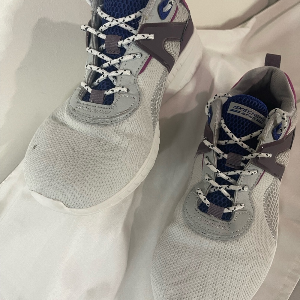 Skechers Light Gray and Violet Sneakers - Picture 5 of 11
